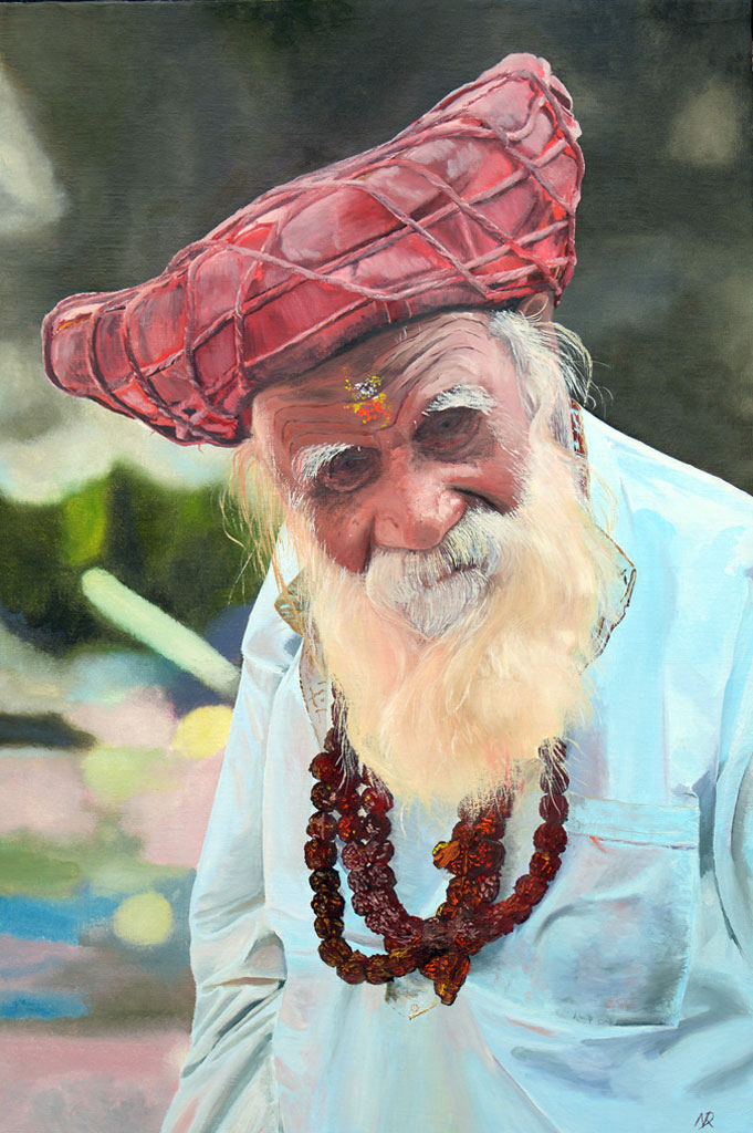 Oil painting of Indian Sadhu